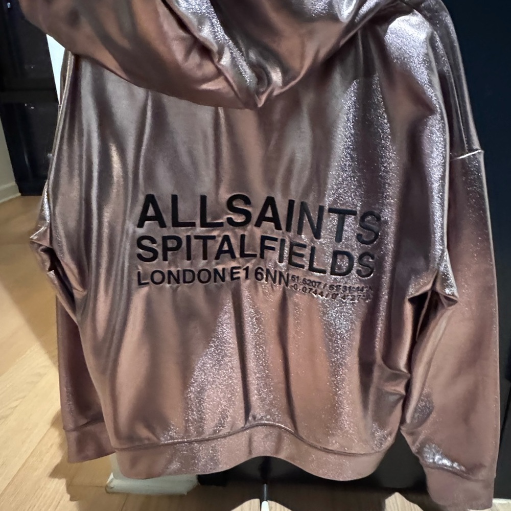 All Saints metallic hoodie jacket